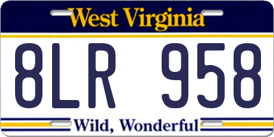 WV license plate 8LR958