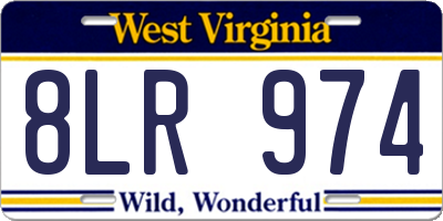 WV license plate 8LR974
