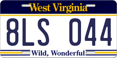 WV license plate 8LS044