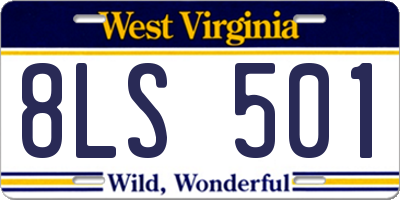 WV license plate 8LS501