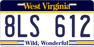 WV license plate 8LS612