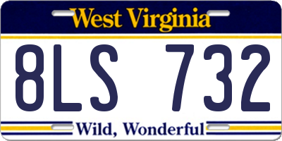 WV license plate 8LS732