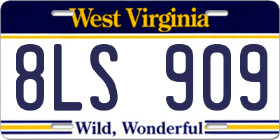 WV license plate 8LS909