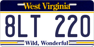 WV license plate 8LT220