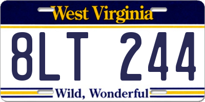 WV license plate 8LT244