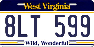 WV license plate 8LT599