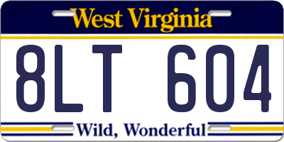 WV license plate 8LT604