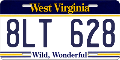 WV license plate 8LT628