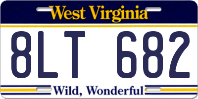 WV license plate 8LT682