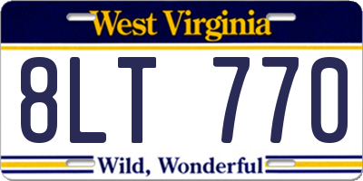 WV license plate 8LT770