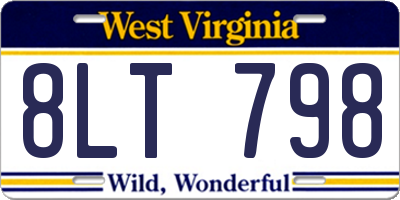WV license plate 8LT798