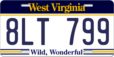 WV license plate 8LT799