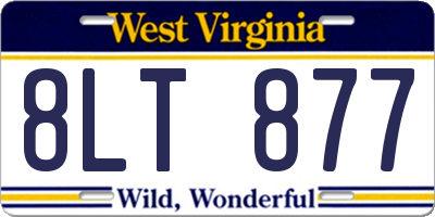 WV license plate 8LT877