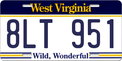WV license plate 8LT951