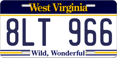 WV license plate 8LT966