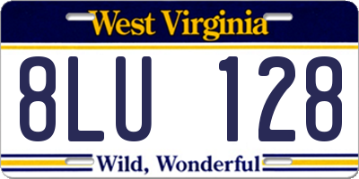WV license plate 8LU128