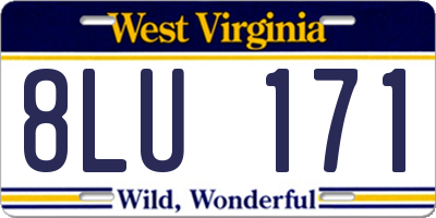 WV license plate 8LU171