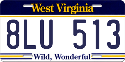 WV license plate 8LU513