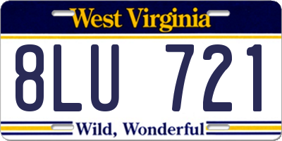WV license plate 8LU721