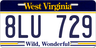 WV license plate 8LU729