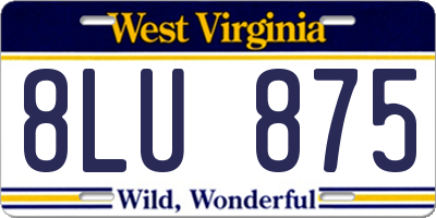 WV license plate 8LU875