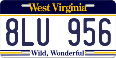 WV license plate 8LU956