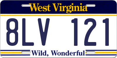 WV license plate 8LV121
