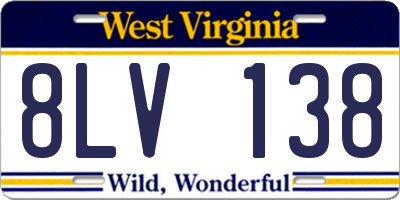 WV license plate 8LV138
