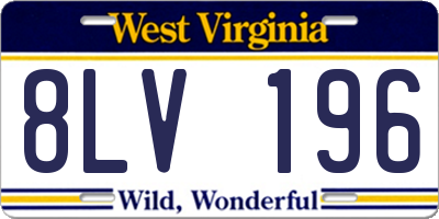 WV license plate 8LV196