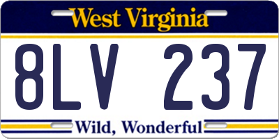 WV license plate 8LV237
