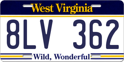 WV license plate 8LV362