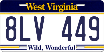 WV license plate 8LV449