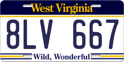 WV license plate 8LV667