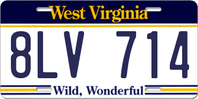 WV license plate 8LV714