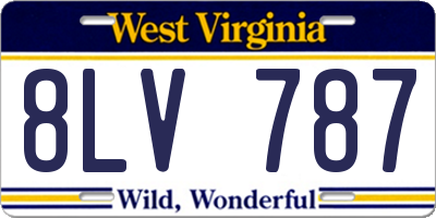 WV license plate 8LV787