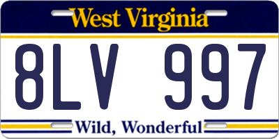 WV license plate 8LV997