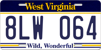 WV license plate 8LW064