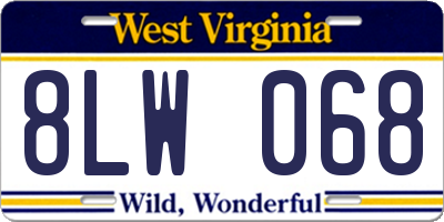 WV license plate 8LW068