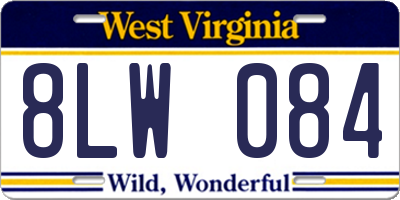 WV license plate 8LW084