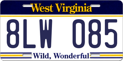 WV license plate 8LW085