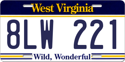 WV license plate 8LW221