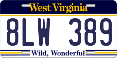 WV license plate 8LW389