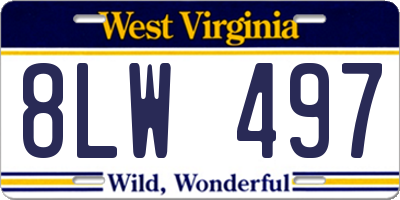 WV license plate 8LW497