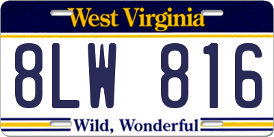 WV license plate 8LW816