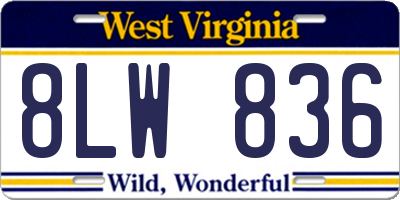 WV license plate 8LW836