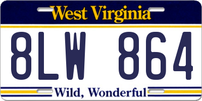 WV license plate 8LW864
