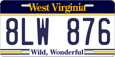 WV license plate 8LW876