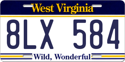 WV license plate 8LX584