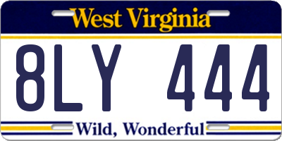 WV license plate 8LY444