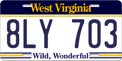 WV license plate 8LY703